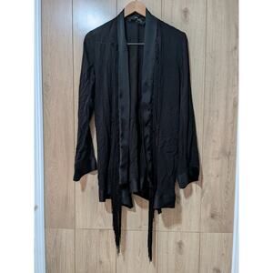 Reformation - Fringed Open Cardigan / M- L / Black